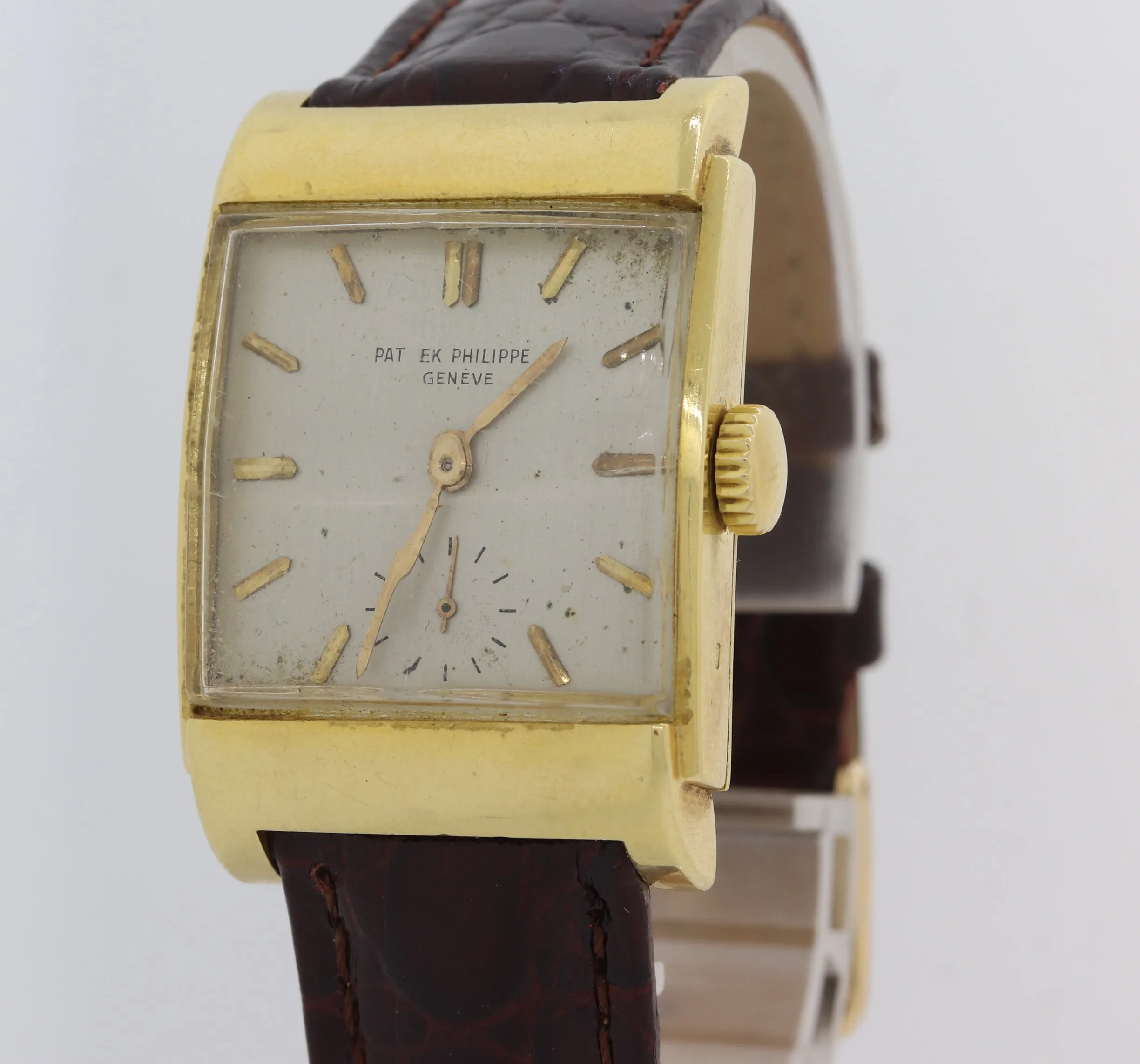 VTG Patek Philippe Solid 18k Yellow Gold 2479 Manual 26mm Silver Swiss Watch E8