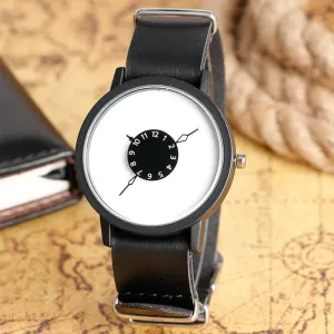 Watch Sport Men Clocks Watches Stylish Modern Quartz Cool Brief Turntable Leather Strap Unique Simple Casual Unisex Relogio