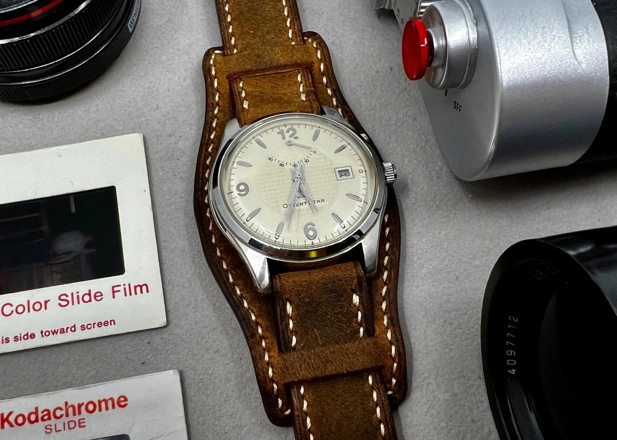 Watch Strap 20mm, Brown Leather Watch Bands 19mm Bund Straps Style, Leather Cuff Watches Handmade