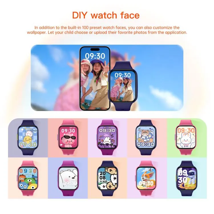 Wish 6 1.69 inch TFT Color Screen IP68 Waterproof Children Companion Smart Watch(Purple)
