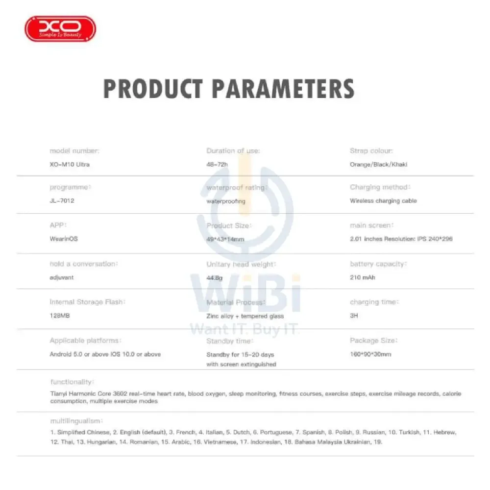 XO M10 Ultra 9th Smart Watch - 2.01-inch