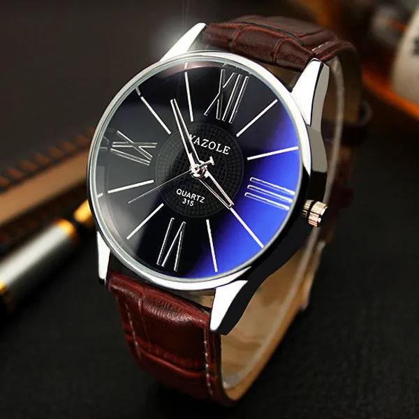YAZOLE Quartz Watch Men Hot fashion business Leather watches minimalist belt Korean student Elegant relogio masculino wristwatch