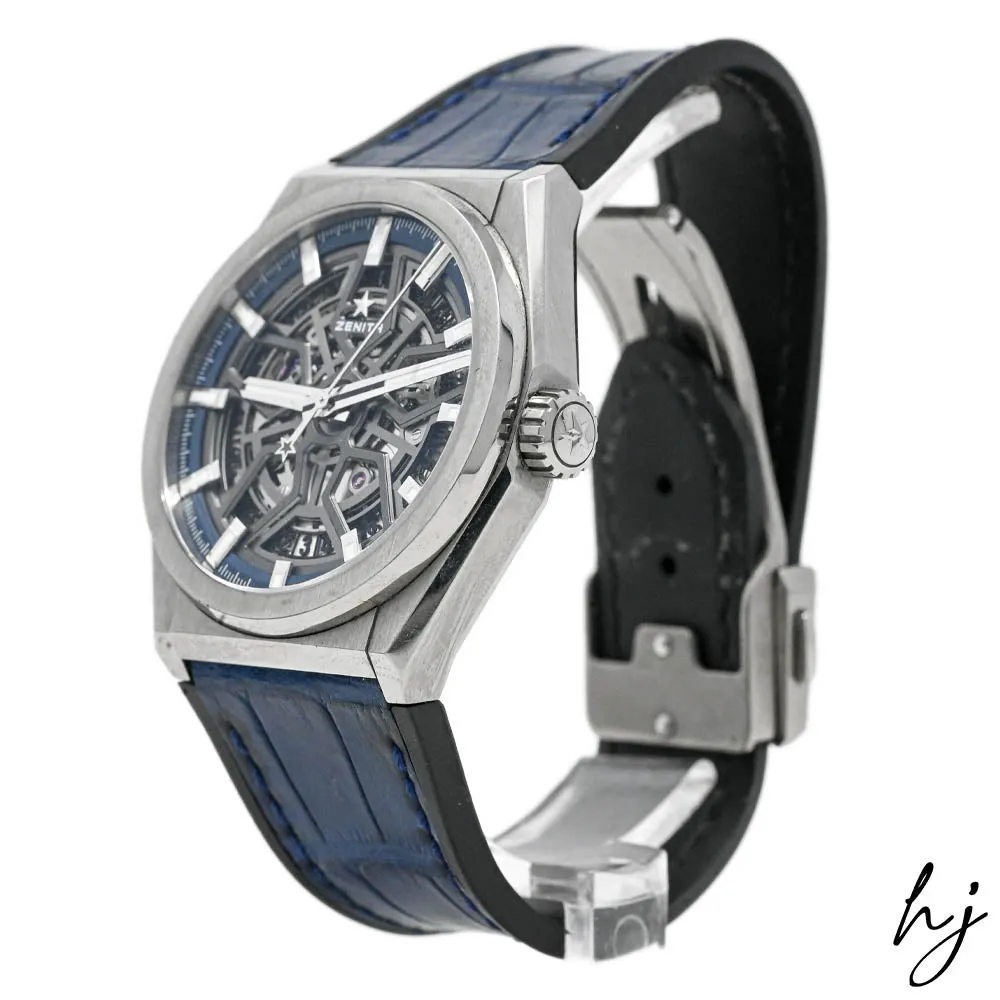 Zenith Men's Defy Classic Brushed Titanium 41mm Blue Skeleton Dial Watch Ref# 95.9000.670/78.R584