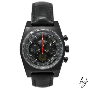 Zenith Men's Limited Edition El Primero Vintage 1969 PVD Coated Titanium 40mm Black Skeleton Dial Watch Reference #: 96.1969.469/77