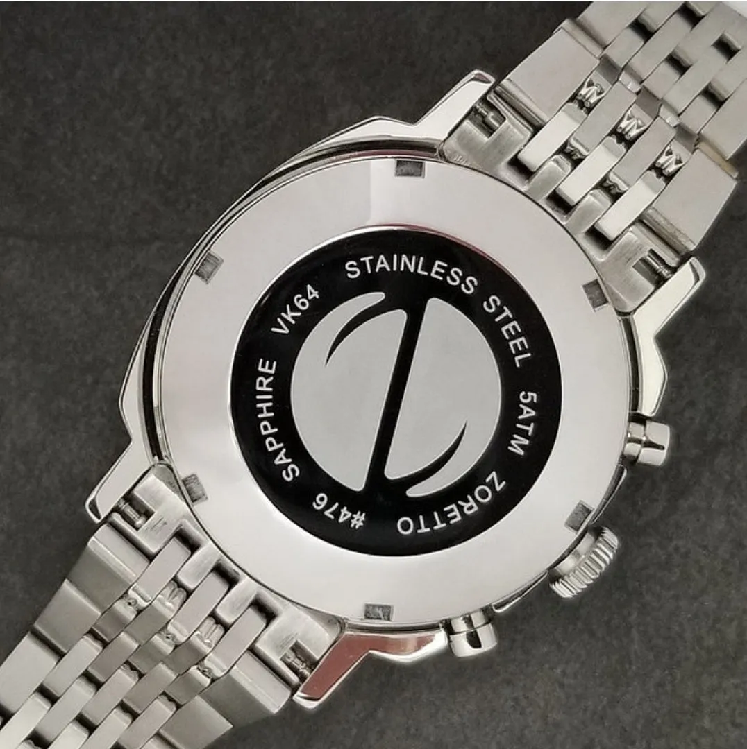 Zoretto Jarama Chronograph Watch Silver Date